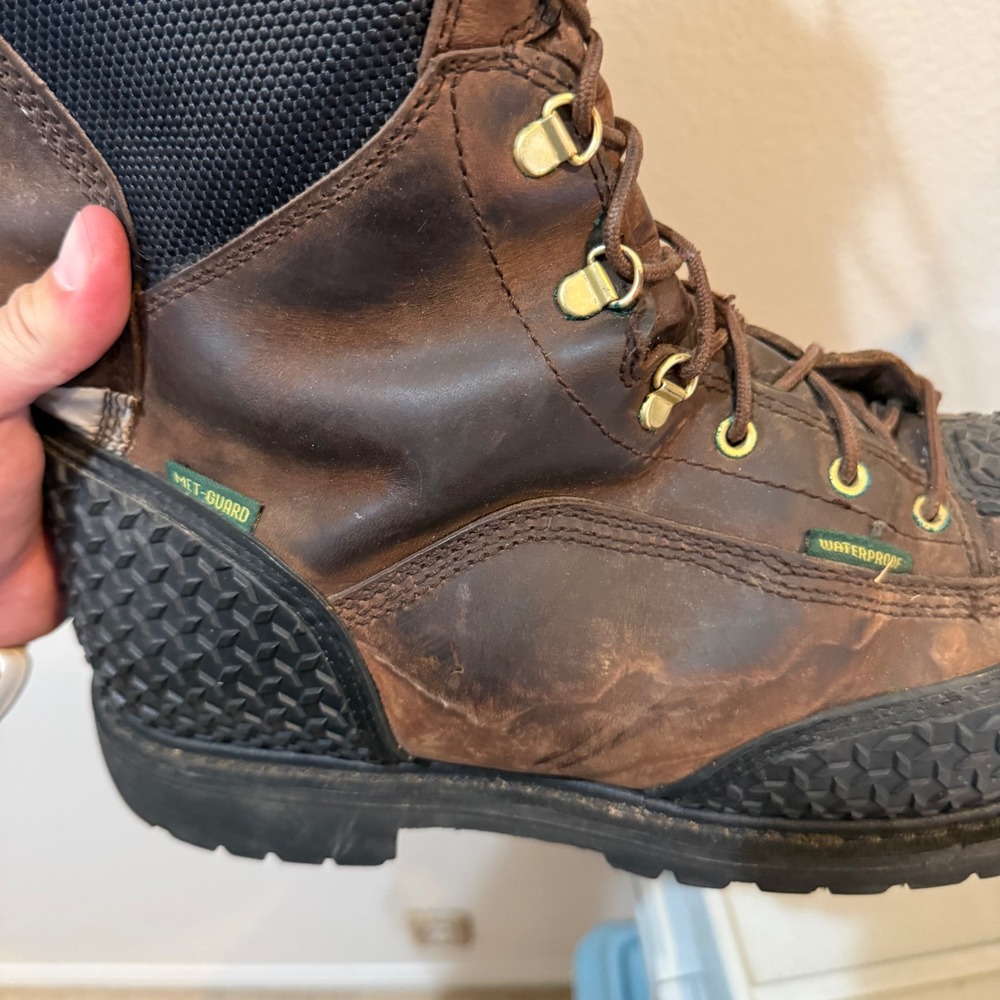 John Deere Mens JD9301 Met-Guard Waterproof Work Boots Brown Size 13M - Picture 6 of 6